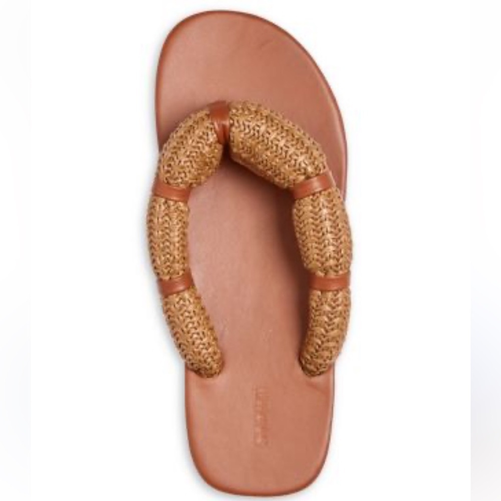 STAUD Women's Raffia Sierra Thong Sandals size 6